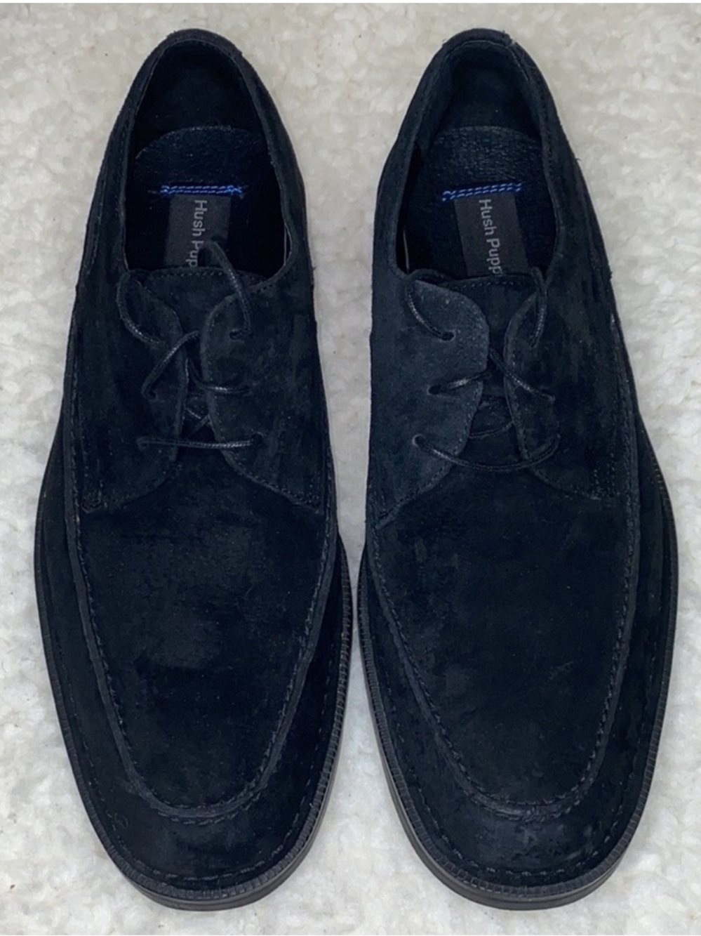 Hush Puppies Black Suede Lace-Up Men's Shoes Size 9.5